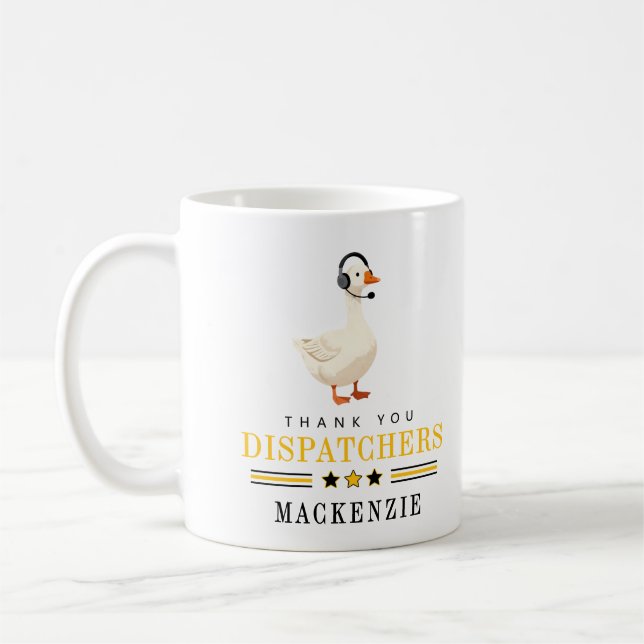 Mug Personalized 911 Dispatcher Goose With Headset  (Gauche)