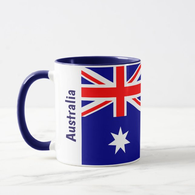 Mug Personalized Australian Flag True Blue Heritage Pr (Gauche)