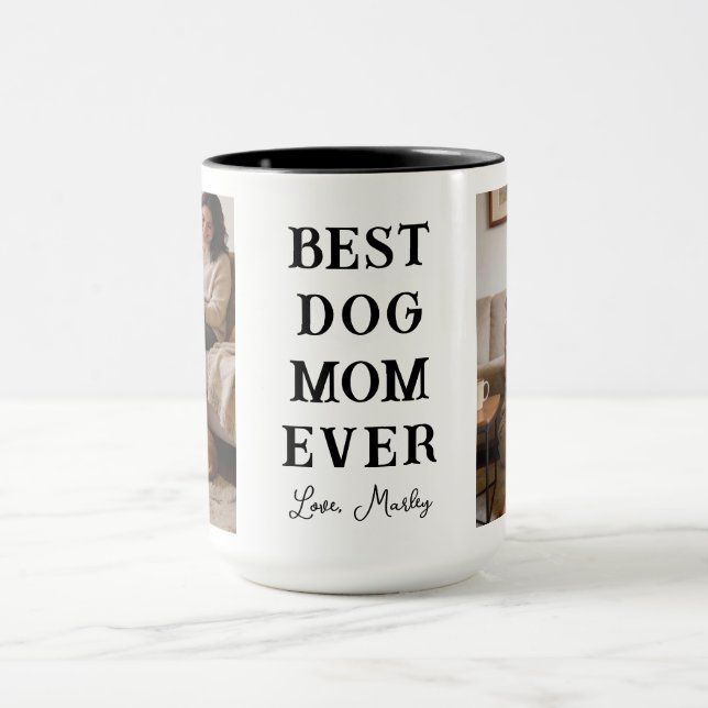 Mug Personalized Best Dog Mom 2 Photo | Mother’s Day (Centre)