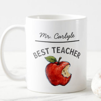 Mug Personalized BEST TEACHER Name Apple Gift