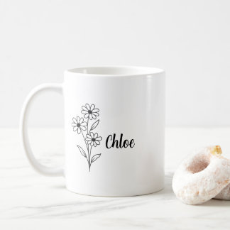 Mug Personalized Birth Flower Ceramic Mug, Custom name