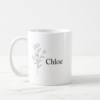 Mug Personalized Birth Flower Ceramic Mug, Custom name