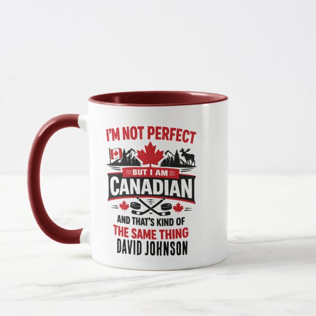 Mug Personalized Canada Flag Day | Custom Canadian (Gauche)