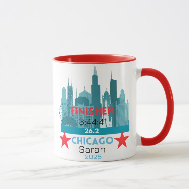 Mug Personalized Chicago Marathon 2025 Gift For Runner (Droite)