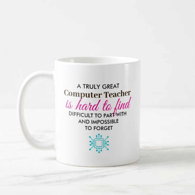 Mug Personalized Computer Teacher Appreciation Gift (Gauche)