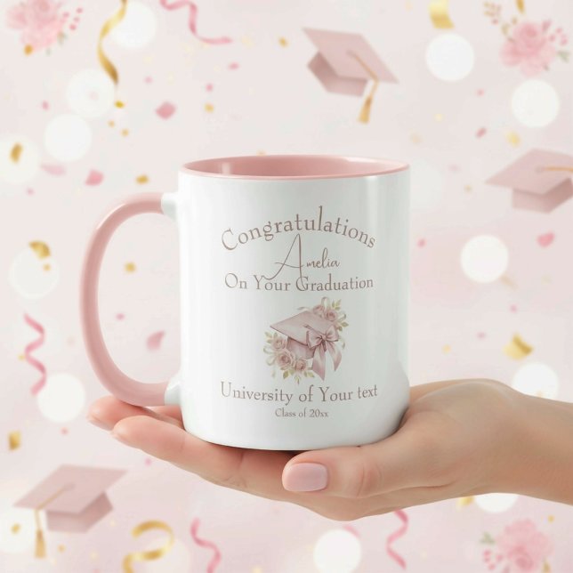 Mug Personalized Coquette girly graduation cap (Créateur téléchargé)