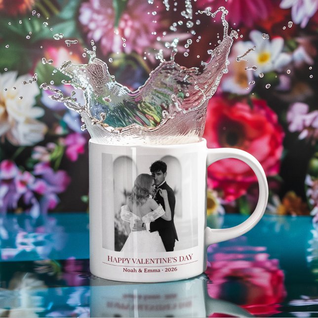 Mug Personalized Couple Names & Year - Elegant Photo  (Créateur téléchargé)