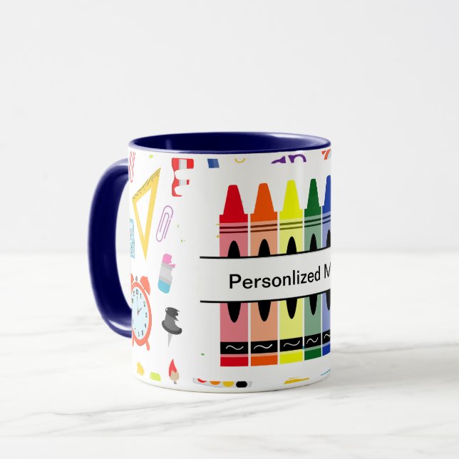 Mug Personalized Crayon Back To School (Devant gauche)