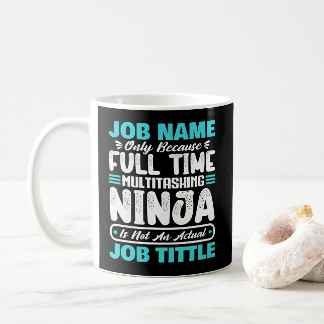 Mug Personalized Custom Job Title Multitasker Worker (Avec donut)