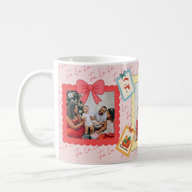 Mug Personalized Cute Christmas Photo Collage  (Gauche)