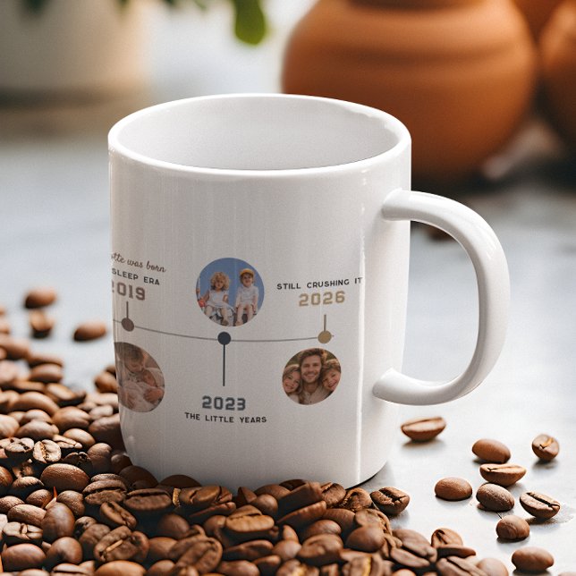 Mug Personalized Dad Timeline Photo Story (Créateur téléchargé)