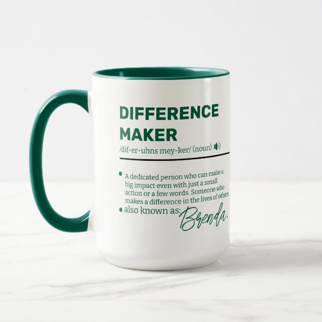 Mug Personalized Difference Maker Mug, Appreciation  M (Gauche)