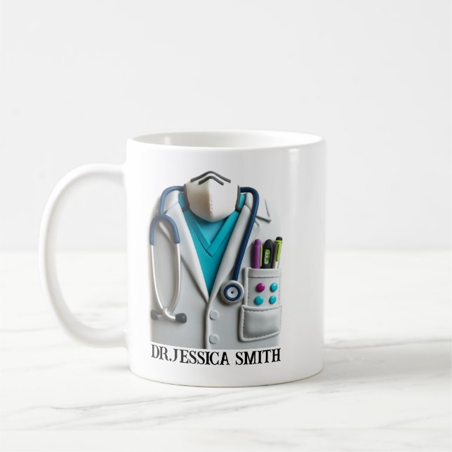 Mug Personalized Doctor | Custom Name for Doctor Day (Gauche)