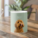 Mug Personalized Dog Photo | Custom Pet Name<br><div class="desc">Start every morning with your favorite furry face 🐶 This personalized dog photo mug features your pet’s photo paired with a soft sage green background and a clean, modern name design for a timeless, cozy look. Perfect for coffee, tea, or hot chocolate, this custom mug makes a thoughtful gift for...</div>