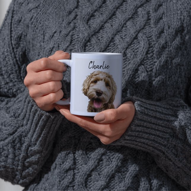 Mug Personalized Dog Portrait Coffee with Custom Name (Créateur téléchargé)