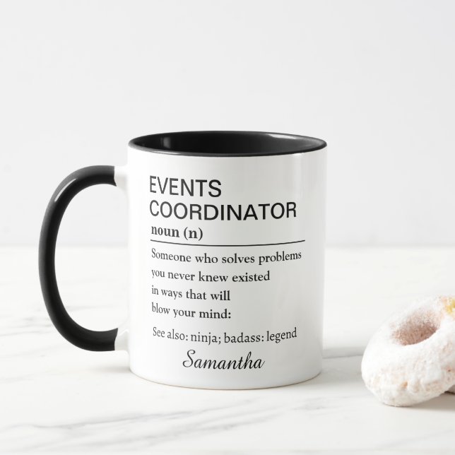 Mug Personalized Events Coordinator Definition (Avec donut)