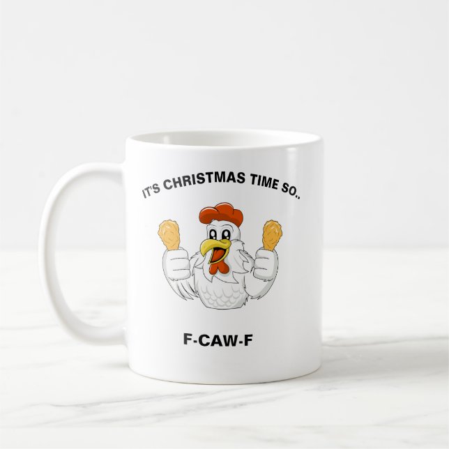 Mug Personalized F-CAW-F Christmas Funny Chicken  (Gauche)
