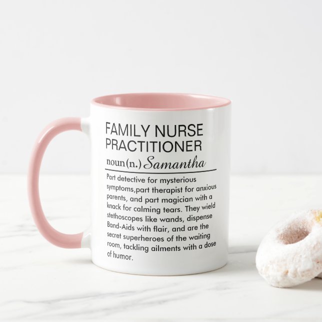 Mug Personalized Family Nurse Practitioner Definition  (Avec donut)