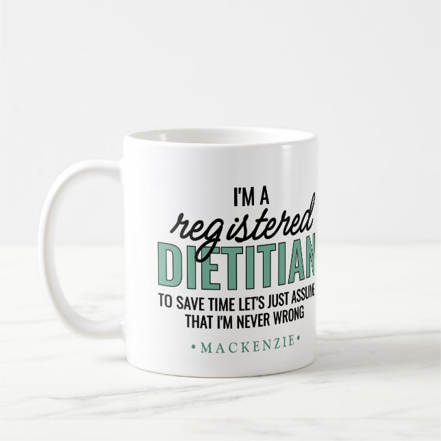 Mug Personalized Funny RD Dietitian Gifts (Gauche)
