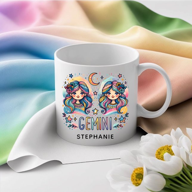 Mug Personalized Gemini Colorful Astrology Zodiac (Personalized Gemini Colorful Astrology Zodiac Coffee Mug)