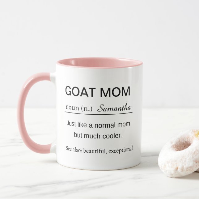 Mug Personalized Goat Mom Definition Coffee (Avec donut)
