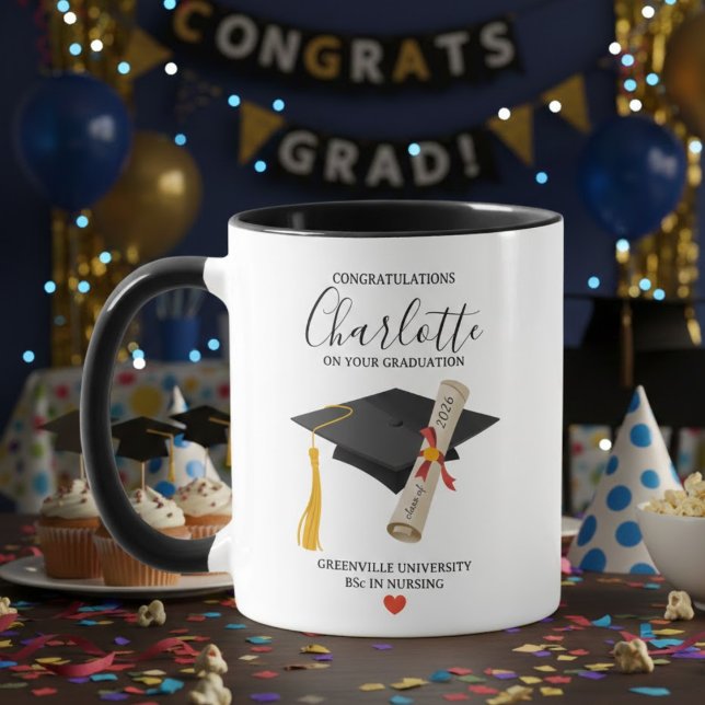 Mug Personalized Graduation University Graduates (Créateur téléchargé)