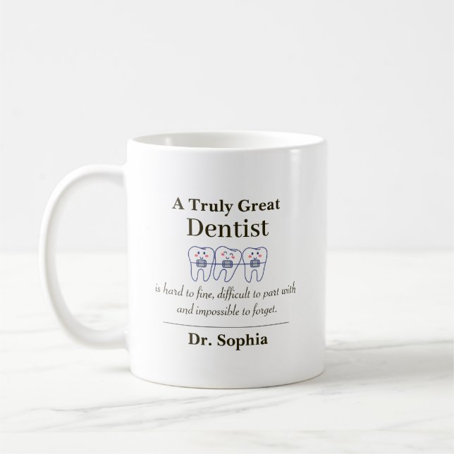 Mug Personalized Great Dentist Appreciation Gift Coffe (Gauche)