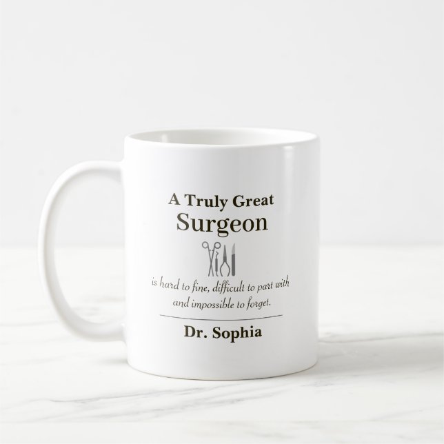 Mug Personalized Great Surgeon Appreciation Gift (Gauche)