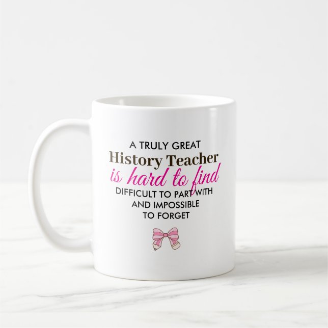 Mug Personalized History Teacher Appreciation Gift (Gauche)