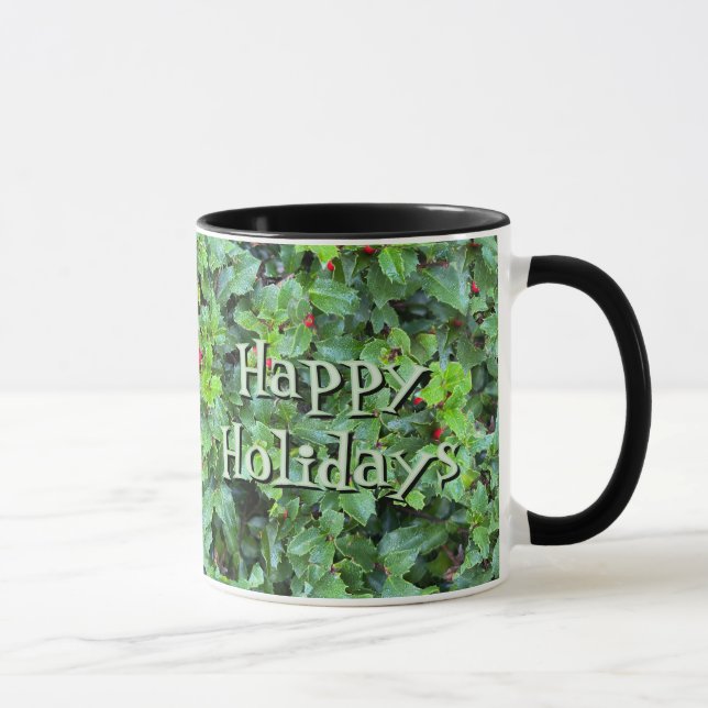 Mug Personalized Holly Berry Christmas Holiday Gift Mu (Droite)