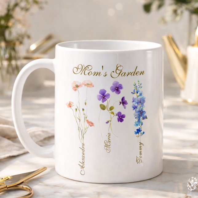 Mug Personalized Kids Name Garden Mother (Créateur téléchargé)
