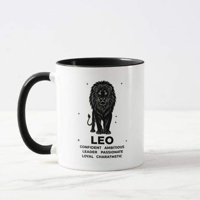 Mug Personalized Leo Zodiac sign Name and traits (Gauche)