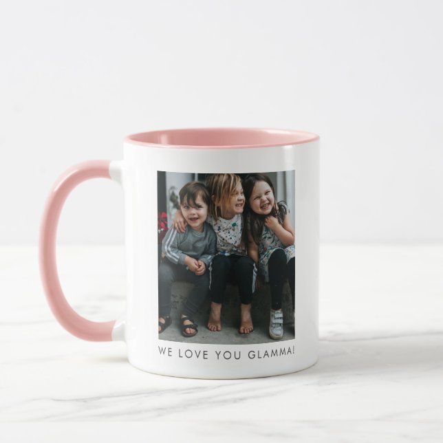 Mug Personalized Love You GLAMMA Grandma Photo Simple (Gauche)