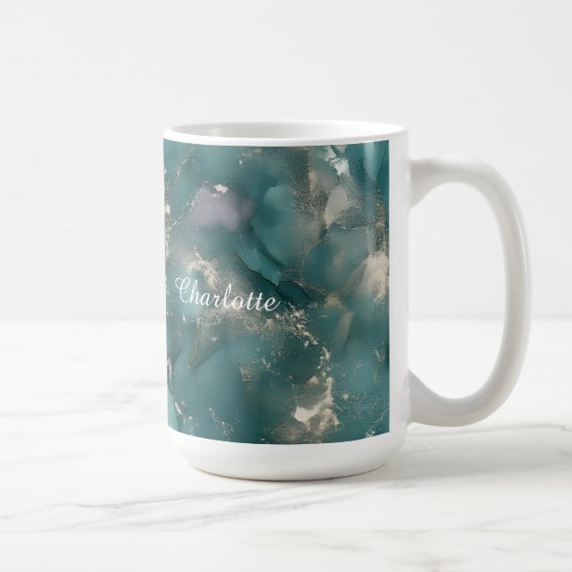 Mug Personalized Luxury Marble Pattern Custom Name  (Droite)