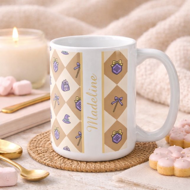 Mug Personalized Magic Academy Wizard School Gold (Créateur téléchargé)