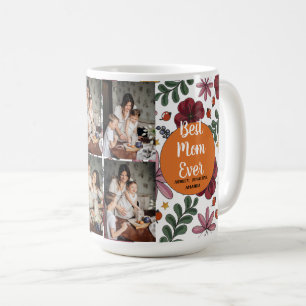 Mug Personalized mothers Day,photo collage floral gift