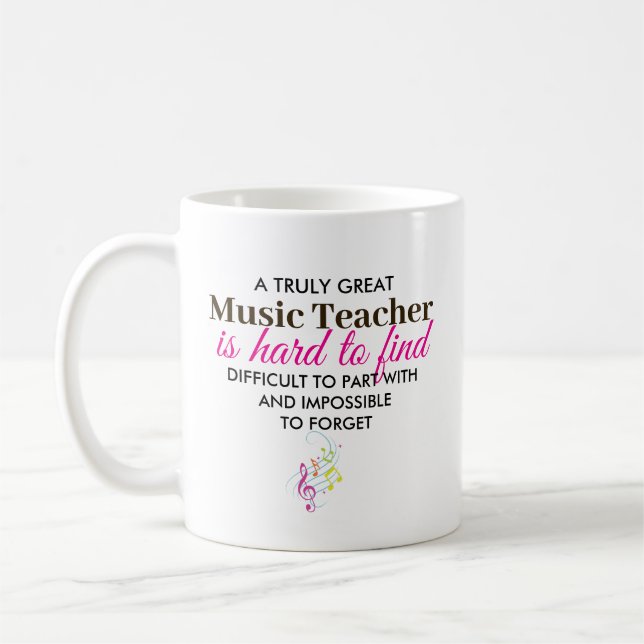 Mug Personalized Music Teacher Appreciation gift (Gauche)