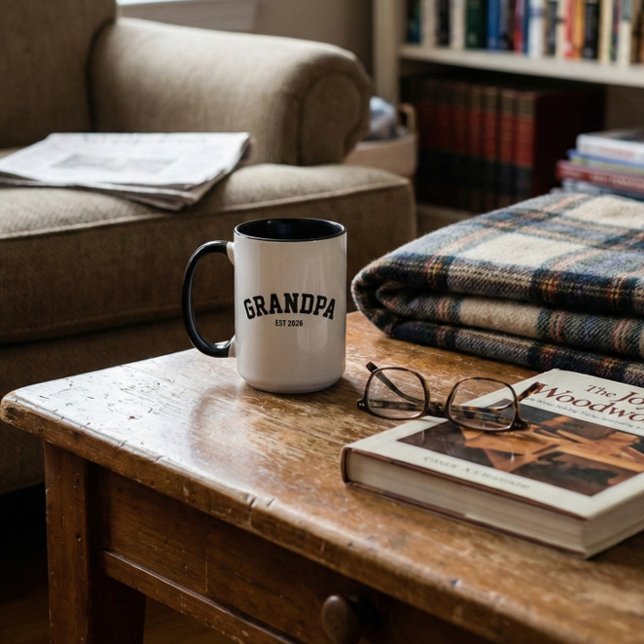 Mug Personalized New Grandpa Est Date Father's Day (Créateur téléchargé)