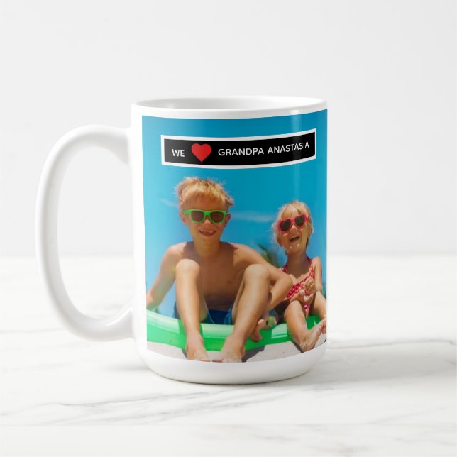 Mug Personalized photo gift for Grandpa  from children (Gauche)