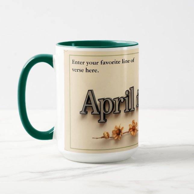 Mug Personalized Poetry in Bloom Aesthetic Gift (Gauche)