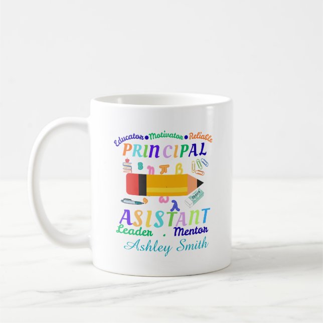 Mug Personalized principal assistant teacher's day (Gauche)