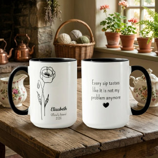 Mug Personalized Retirement Poppy Large