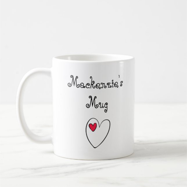 Mug Personalized Romantic Heart (Gauche)