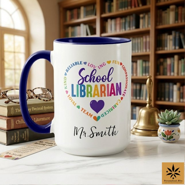 Mug Personalized School Librarian Day | Custom Name  (Personalized School Librarian Day | Custom Name Mug
)