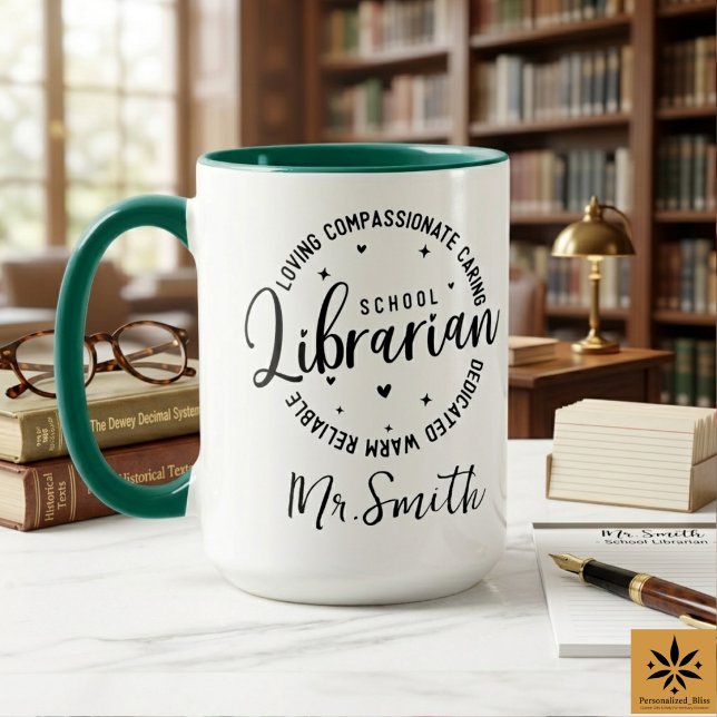 Mug Personalized School Librarian Day | Custom Name  (Personalized School Librarian Day | Custom Name Mug
)