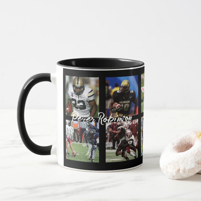 Mug Personalized Senior Night Football Photo Keepsake (Avec donut)