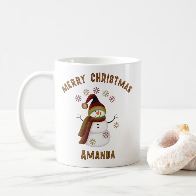 Mug Personalized Snowman Christmas (Avec donut)