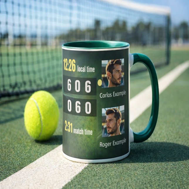 Mug Personalized Tennis Scoreboard Match Result (Créateur téléchargé)
