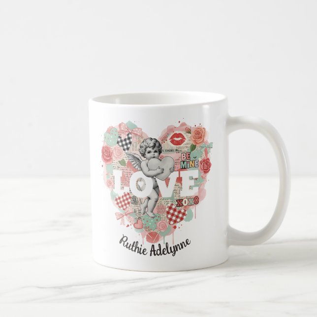 Mug Personalized Victorian Coquette Cherub Love Heart (Droite)