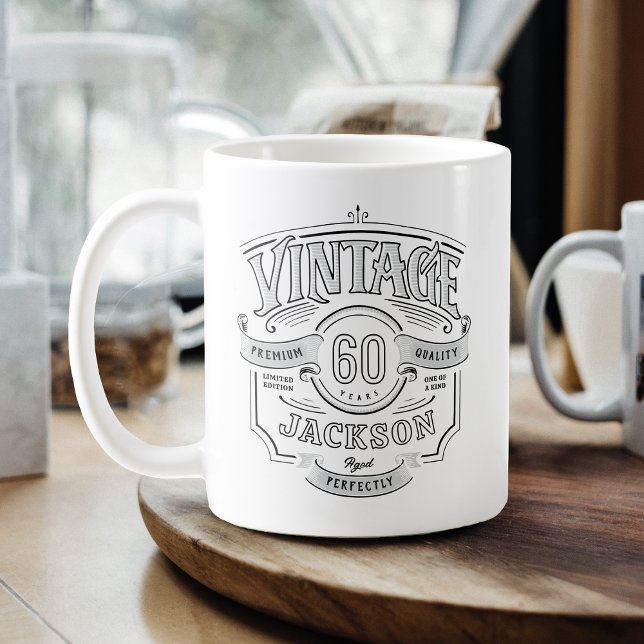 Mug Personalized Vintage Aged To Perfection Birthday (Personalized Vintage Aged To Perfection Birthday Coffee Mug)